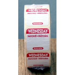 Wednesday Tri-language Removable Label (1x1000) - 25X25mm