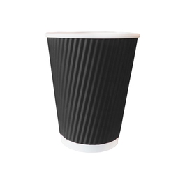 D02033 12OZ BLACK RIPPLE HOT CUPS