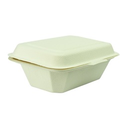 Regular Compostable 7 x 5 inch Bagasse Clamshell