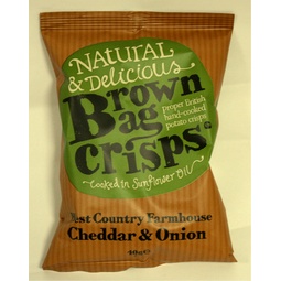 BROWN BAG CHEDDAR & ONION CRISPS