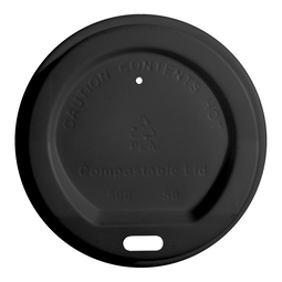 8oz Coffee Cup Sip Lid (Black) (CPLA)