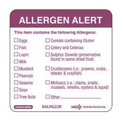 RALRG22R ALLERGEN LABEL 1X1