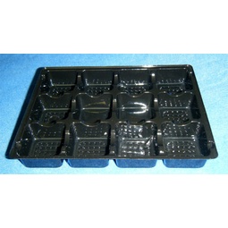 1249 12 DIVISION SQR BLK GLOSS TRAY