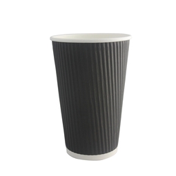 D02034 16OZ BLACK RIPPLE HOT CUP