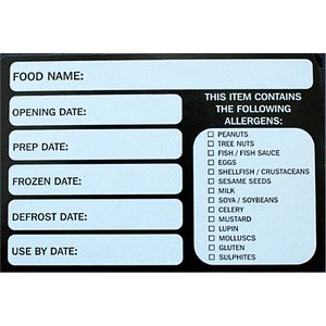 Tri-Label Allergen Food Rotation Label