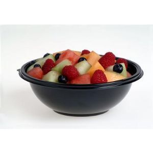 1000ml Classic Round Black Salad Bowl