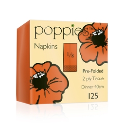 4028OR 40CM 2PLY 8FOLD ORANGE NAPKIN