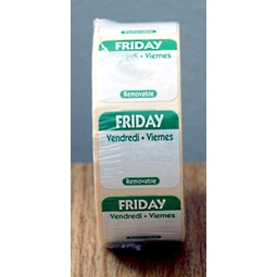 Friday Tri-language Removable Label (1x1000) - 25X25mm