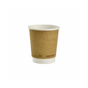 8oz Compostable Brown Kraft Double Wall Hot Cup