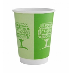 VDW-12-GT 12OZ GREEN TREE D/WALL CUPS